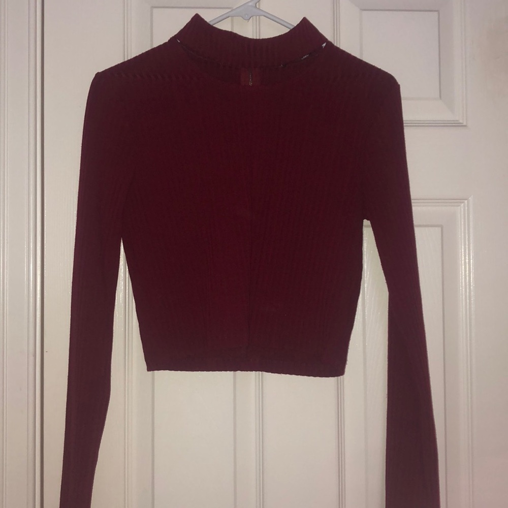 Long Sleeve Ribbed Crop Top
